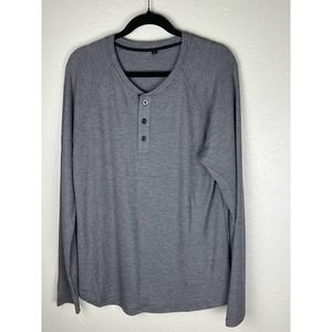 NEW SIZE LARGE MEN'S HENLEY LONG SLEEVE WAFFLE THERMAL TOP